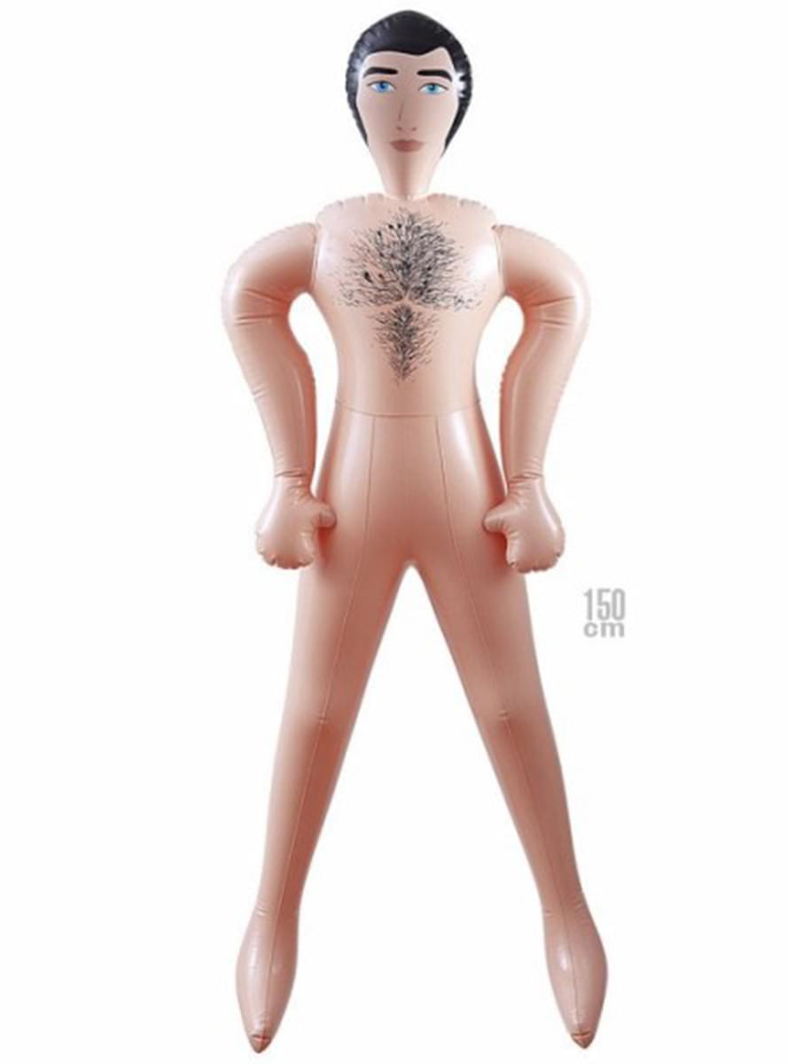 Inflatable doll with hairy chest