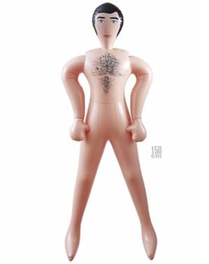 Inflatable doll with hairy chest