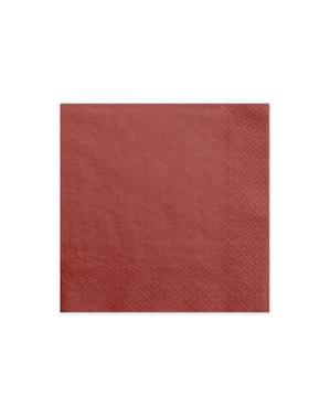 20 रेड पेपर नैपकिन का सेट