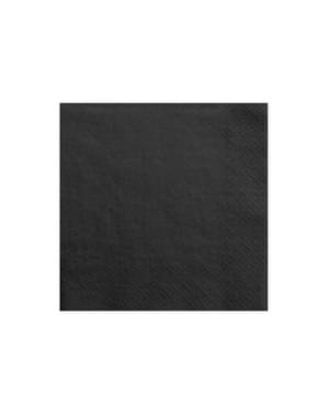 20 Siyah Kağıt Peçeteler Set