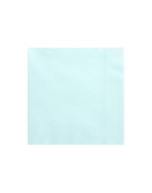 20 स्काई ब्लू पेपर नैपकिन का सेट