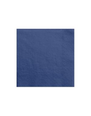 20 नेवी ब्लू पेपर नैपकिन का सेट