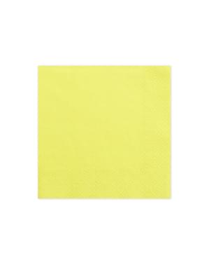 20 पीले पेपर नैपकिन का सेट