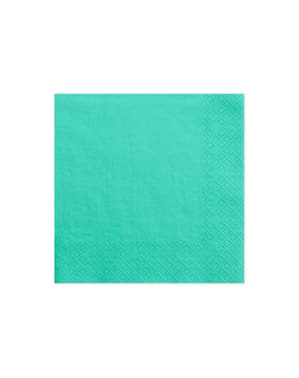 20 Koyu Nane Yeşili Kağıt Peçeteler Set