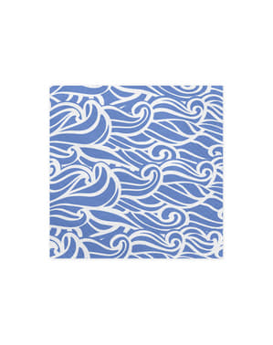 20 valkoista & sinistä paperinenäliinaa - Ahoy
