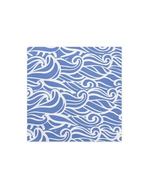20 pappersservetter blå och vita (33x33 cm) - Ahoy