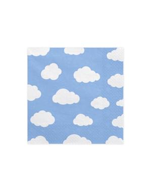 20 Clouds Kağıt Peçeteler, Mavi - Küçük Uçak Set