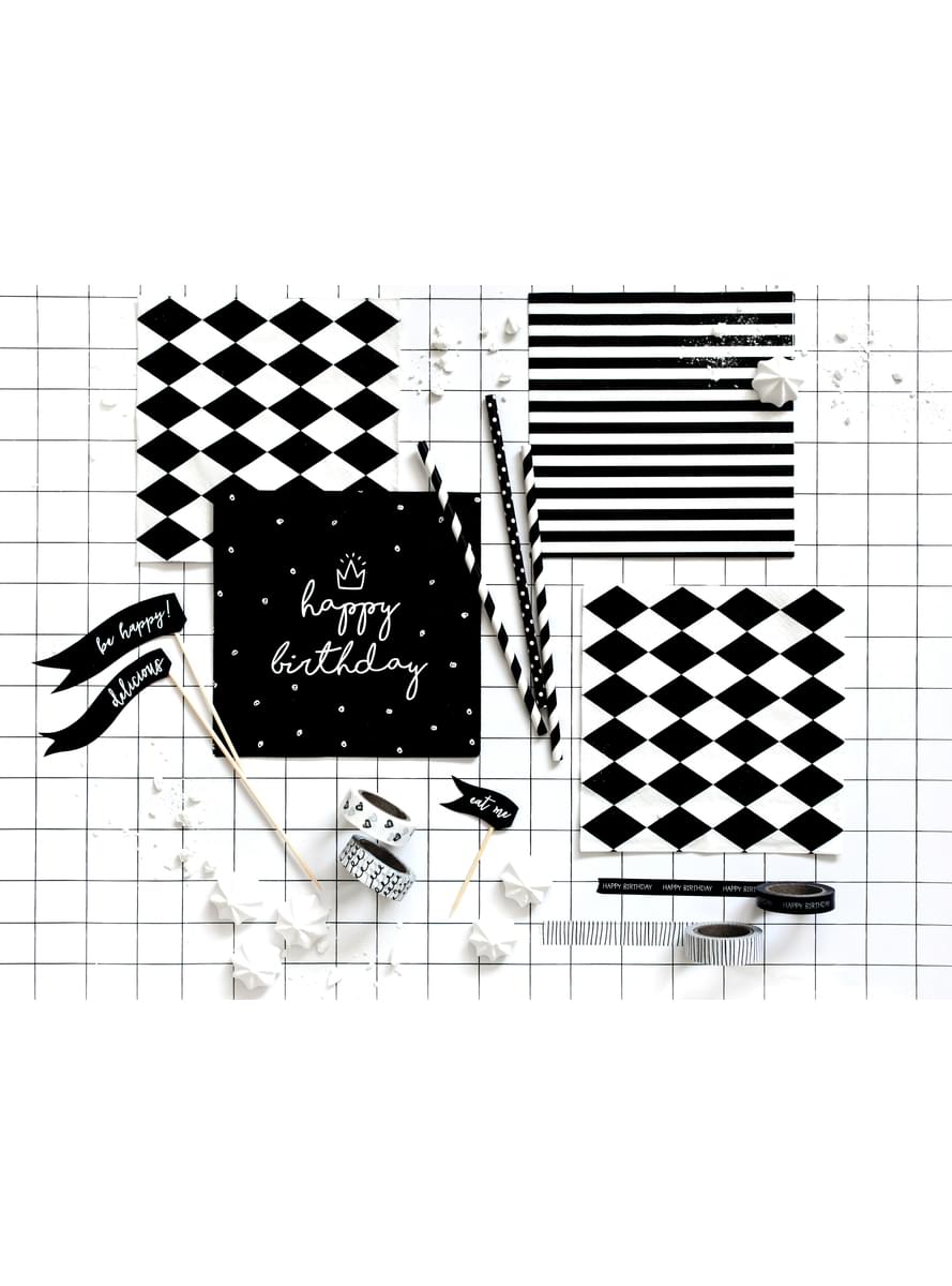 20 serviettes noires 