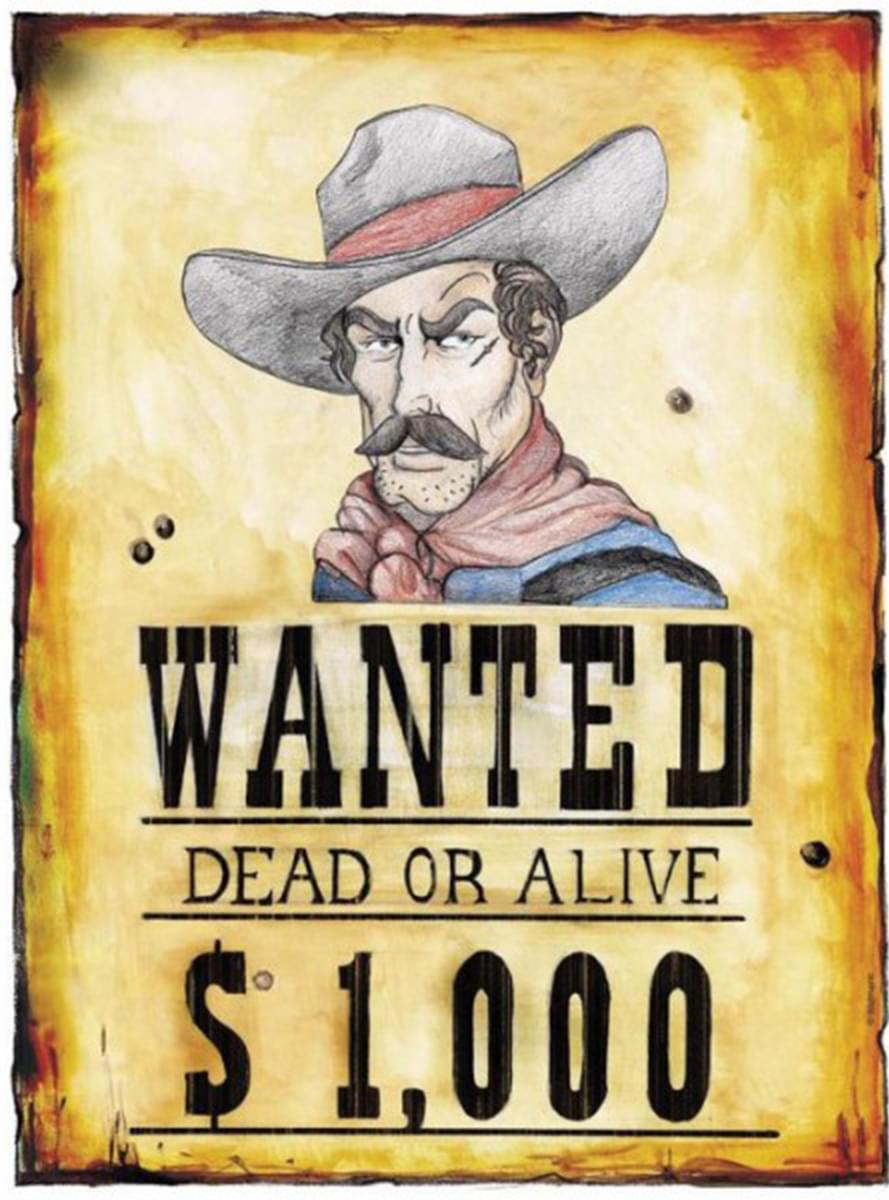 Cartaz Wanted do Velho Oeste