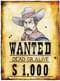 Cartel Wanted del lejano oeste