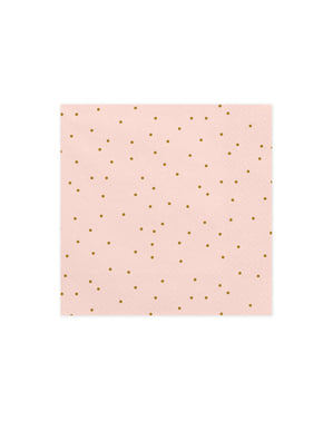 20 Pink Paper Серветки з золотим Dot (33x33 см) - Весілля в рожевому кольорі