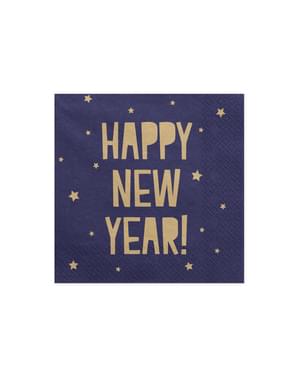 Set 20 "Selamat Tahun Baru" Kertas Serbet, Biru Navy - Selamat Tahun Baru Koleksi