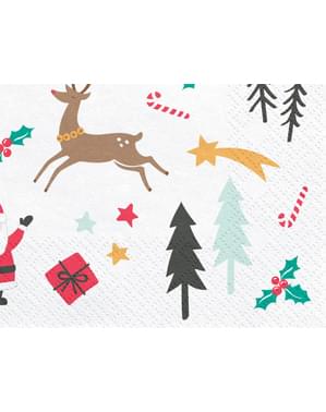 Set 20 Kertas Serbet dengan Print Natal - Merry Xmas Collection