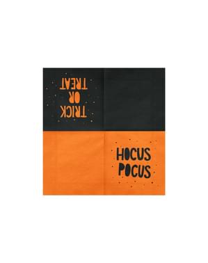 Set 20 Serbet Kertas Oranye & Hitam - Hocus Pocus