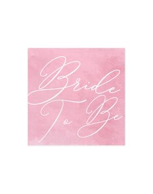 Set 20 "Bride To Be" Kertas Serbet, Pink - Emas Bridal Shower