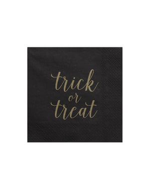 Set 20 "Trick Or Treat" Black Paper Serbet - Trick or Treat Collection