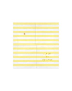 20 serviettes jaunes pastel motifs 