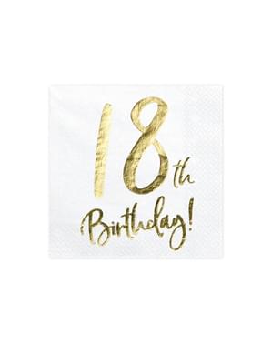 20 «вісімнадцятий день народження» паперові серветки, Віт (33x33 см) - Milestone День народження