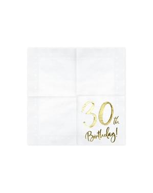20 șervețele albe 