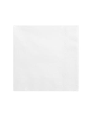 Set 20 Serbet Kertas Putih, 40 cm
