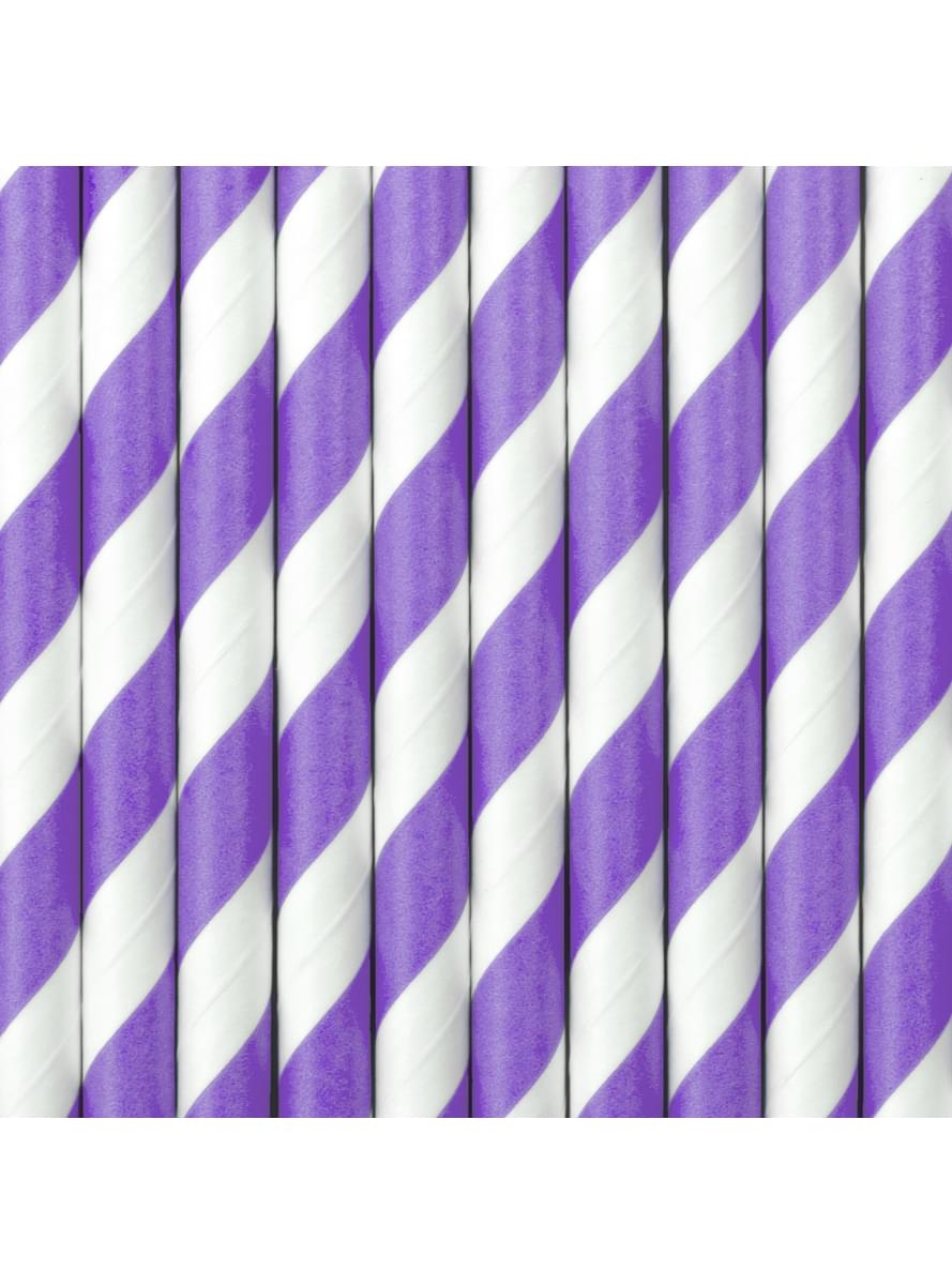 10 palhas de lilás com listras de papel branco - Space Party