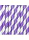 10 pajitas lilas con rayas blancas de papel - Space Party