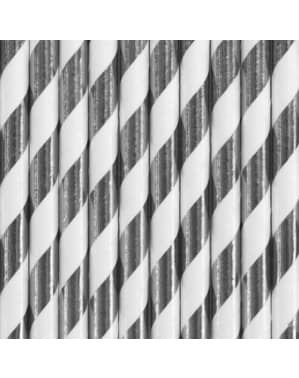 10 Papír Straws Arany Stripes - Trick or Treat Collection