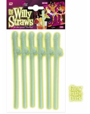 Pajitas con forma de pene fluorescentes