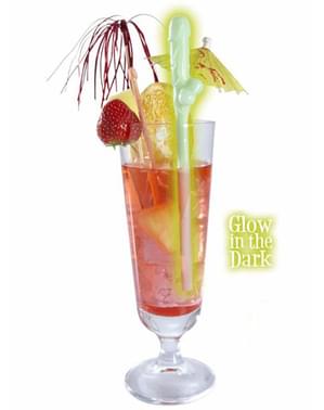Fluorescent penis shaped straws