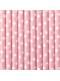 10 pailles roses pastel à pois blanches en papier - Gold Bridal Shower