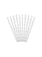 10 White Paper Straws ezüst csillagok