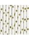 10 White Paper Straws Gold Stars - Happy New Year Collection