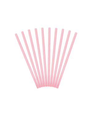 10 pastellinpinkkiä paperipilliä