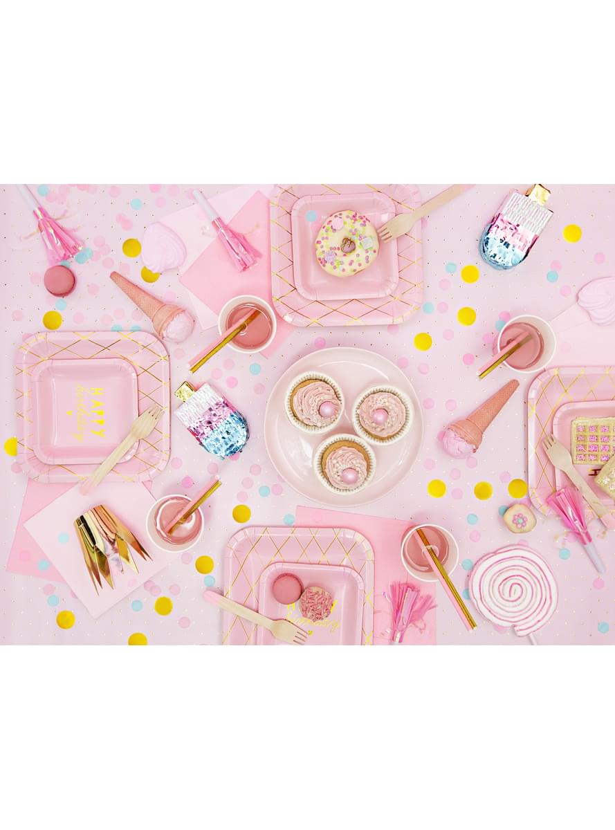 10 pailles roses pastel en papier