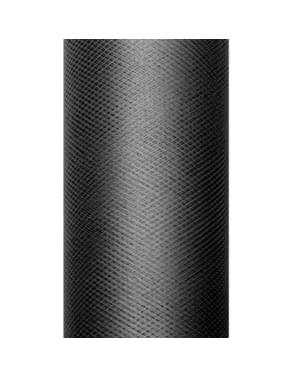 15 सेमी x 9 मी को मापने वाले काले रंग में ट्यूल का रोल
