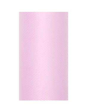 Gulung tulle berwarna pastel pink berukuran 15cm x 9m