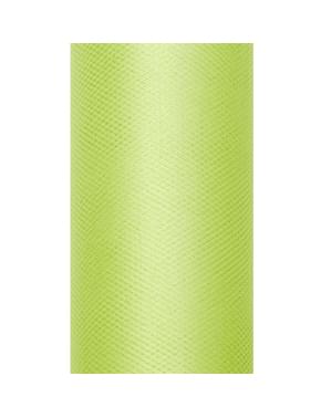 Gulung tulle berwarna hijau muda berukuran 15cm x 9m