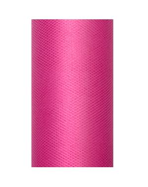 Gulung tulle berwarna pink berukuran 30cm x 9m