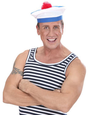 Бяла френска моряшка шапка