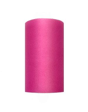 8 सेमी x 20 मी को मापने में गुलाबी रंग में ट्यूल का रोल