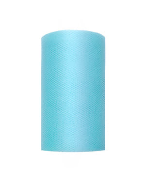 Gulung tulle berwarna biru kehijauan berukuran 8cm x 20m