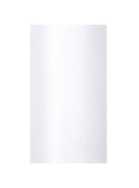 Rol van tule in glimmend wit van 15cm x 9m
