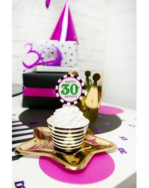 6 farfurii aurii cu formă de stea de hârtie (18 cm) - New Year’s Eve & Carnival