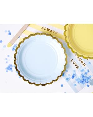 Pappteller Set 6-teilig pastellblau - Yummy