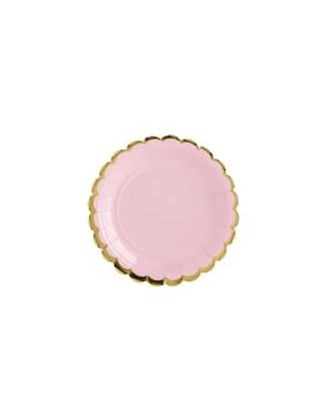6 pastel roze papieren borde (18 cm) - Yummy