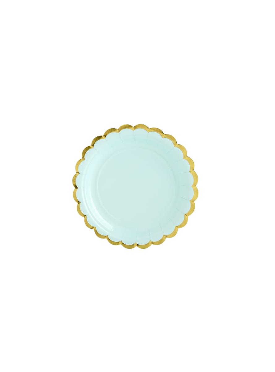 6 piatti verde menta di cart (18 cm) - Yummy