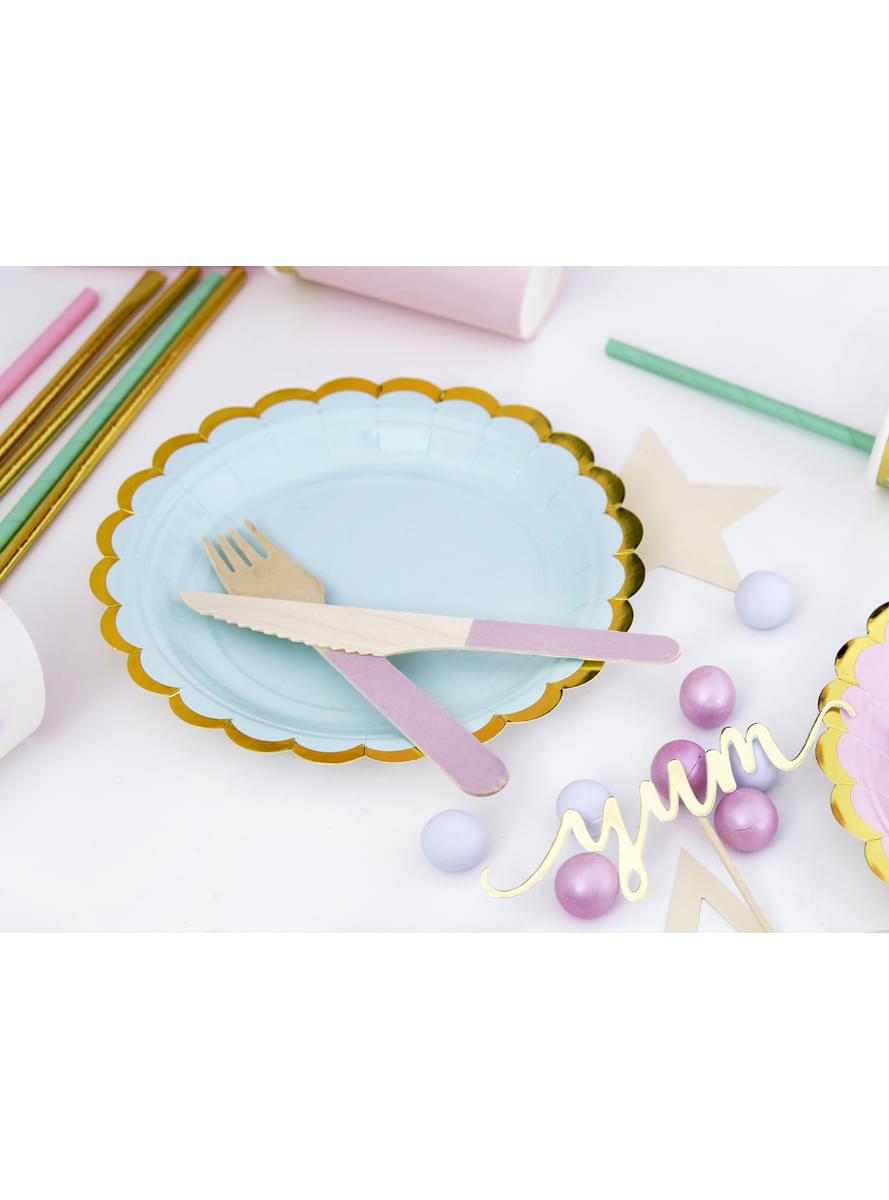 6 piatti verde menta di cart (18 cm) - Yummy