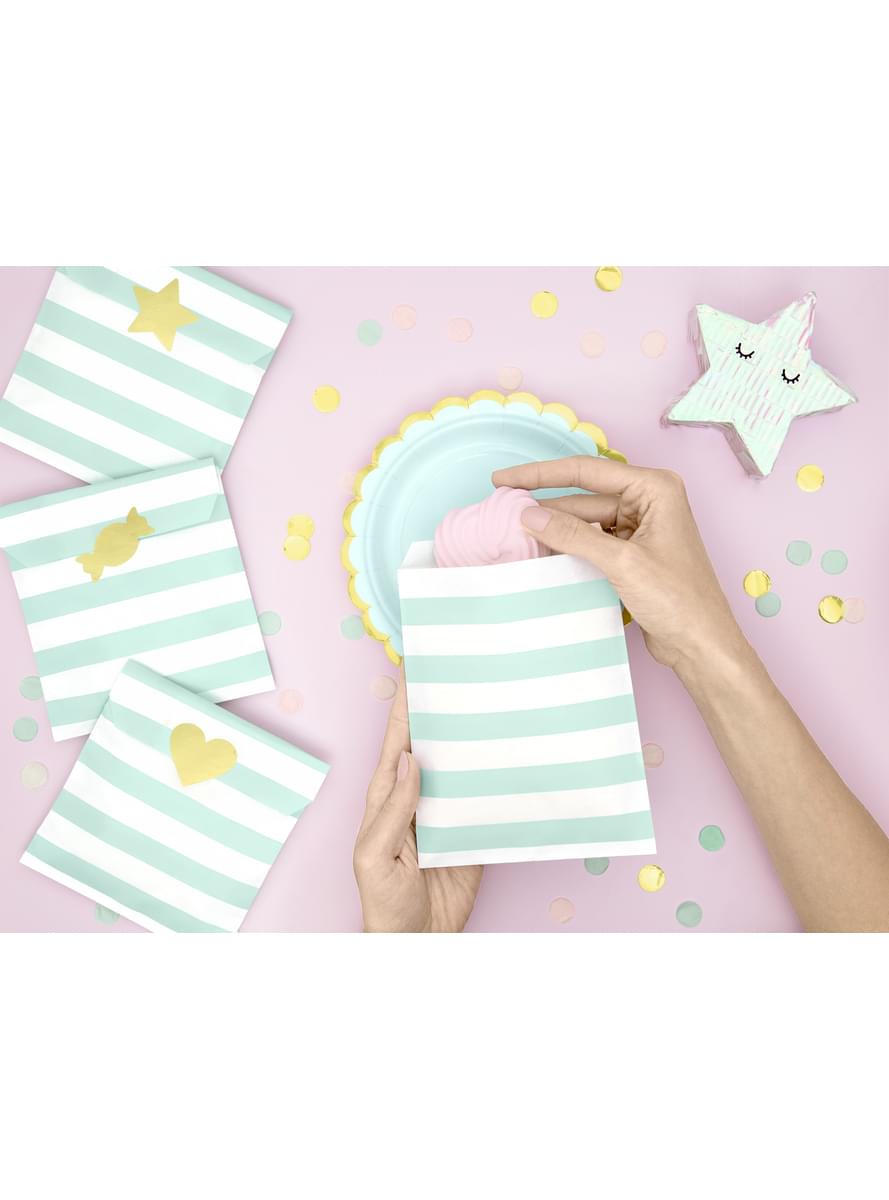 6 assiettes vertes menthe en carton - Yummy