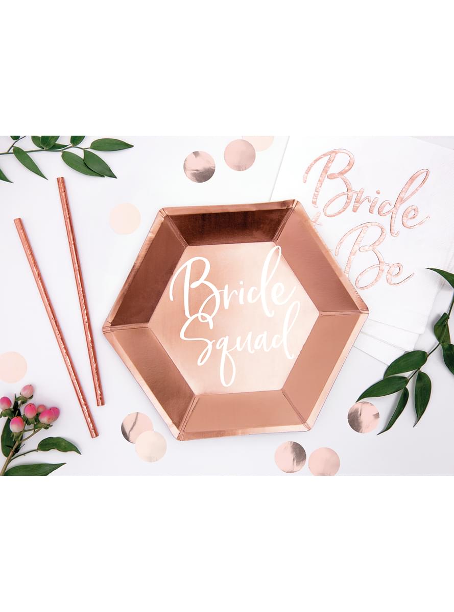 Pappteller Set 6-teilig roségold 