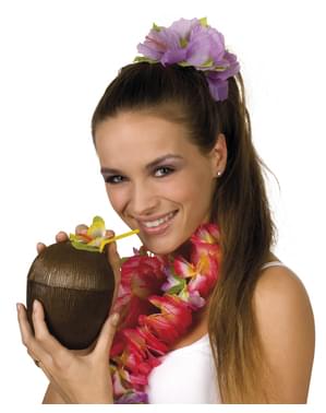 Kokosový pohár a slamená súprava